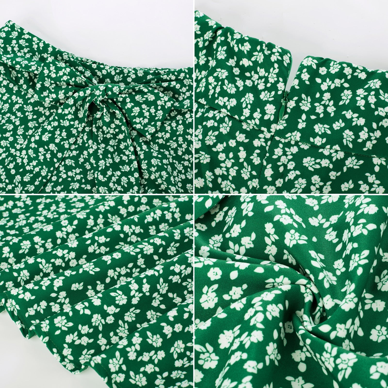 belle poque Floral Patterns Women's High Waist Bow Decorated A-Line Pockets Skirt