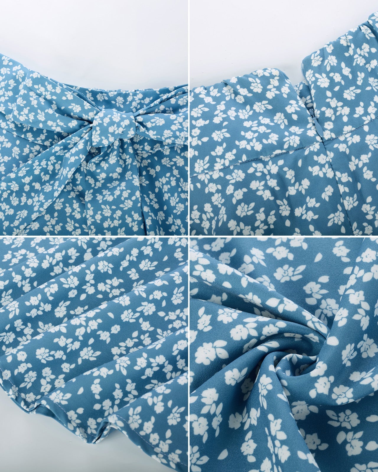 belle poque Floral Patterns Women's High Waist Bow Decorated A-Line Pockets Skirt