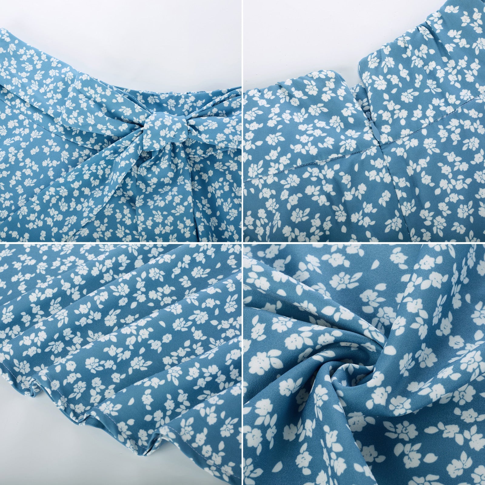 belle poque Floral Patterns Women's High Waist Bow Decorated A-Line Pockets Skirt