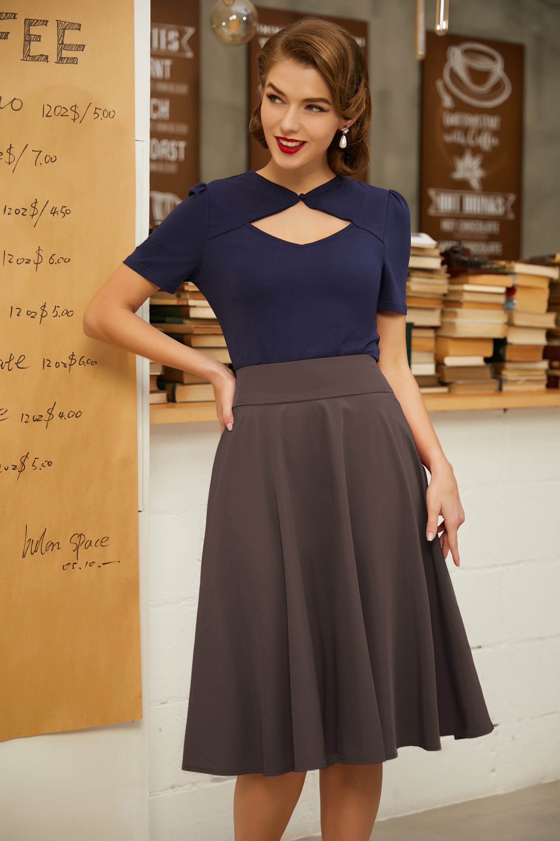 belle poque Floral Patterns Women's High Waist Bow Decorated A-Line Pockets Skirt