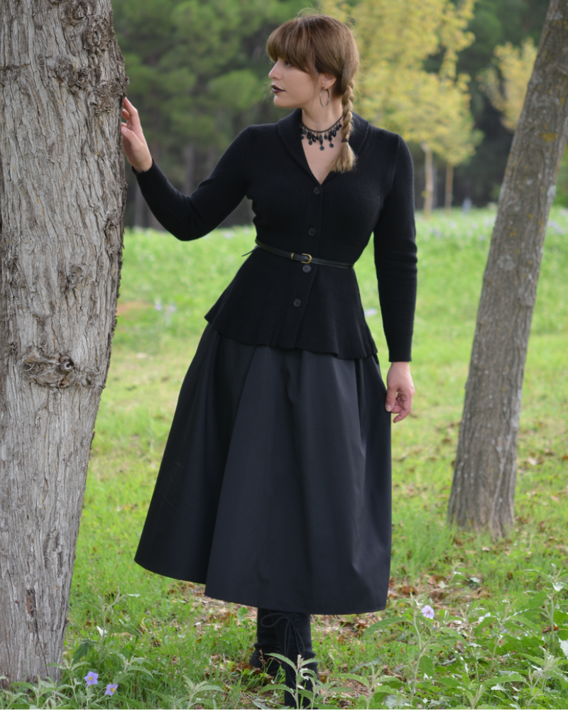 belle poque Vintage Cardigan Sweater Shawl Lapel Button Down Sweater Outwear Coat