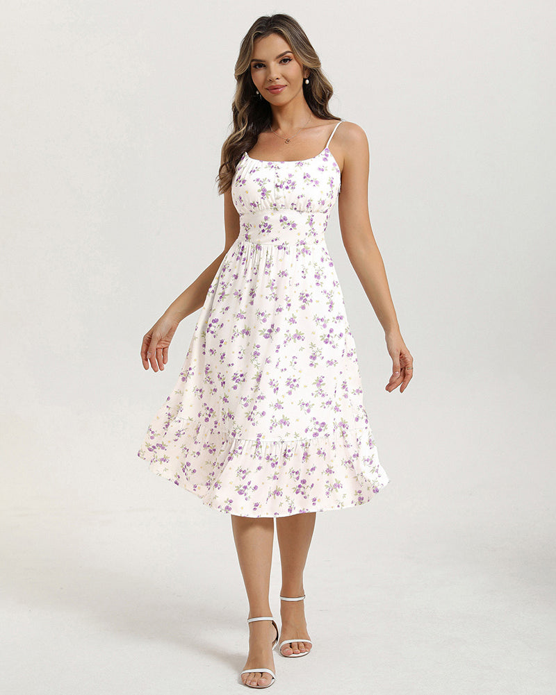 belle poque 2026 Floral Dress for Women Spring Summer Flowy Ruffle Midi Dresses
