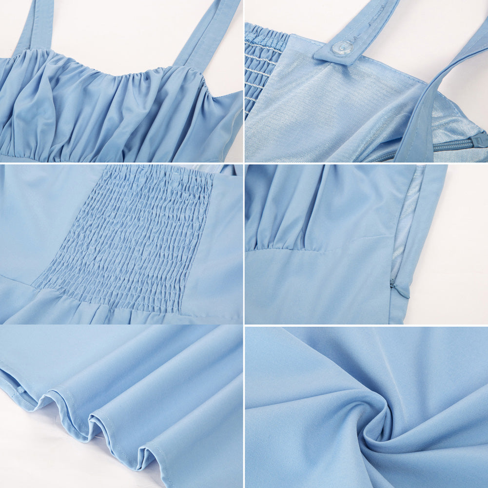 belle poque Vintage Two-Way Defined Waist Dress Ruched Bodice Flared A-Line Dress