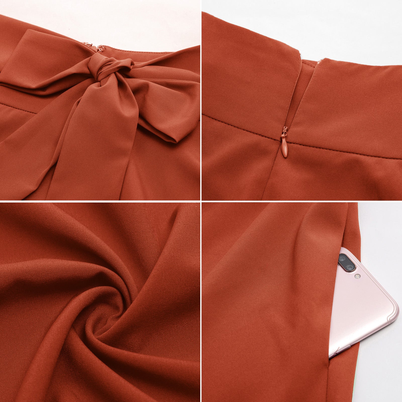 belle poque Floral Patterns Women's High Waist Bow Decorated A-Line Pockets Skirt