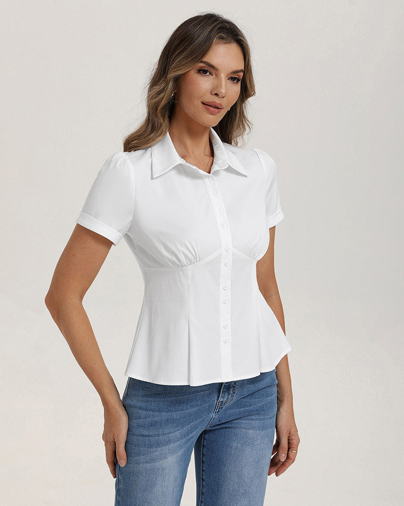 belle poque 2026 Womens Button Down Summer Cute Tops Blouses for Women Dressy Casual