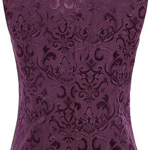 belle poque Waistcoat Vest Vintage Steampunk Dress Jacquard Jacket Purple