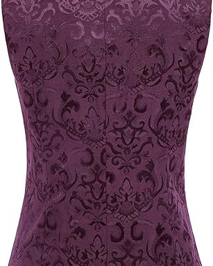 belle poque Waistcoat Vest Vintage Steampunk Dress Jacquard Jacket Purple