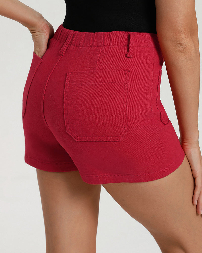 belle poque 2026 Women Jean Shorts High Waisted Micro Cargo Denim Shorts