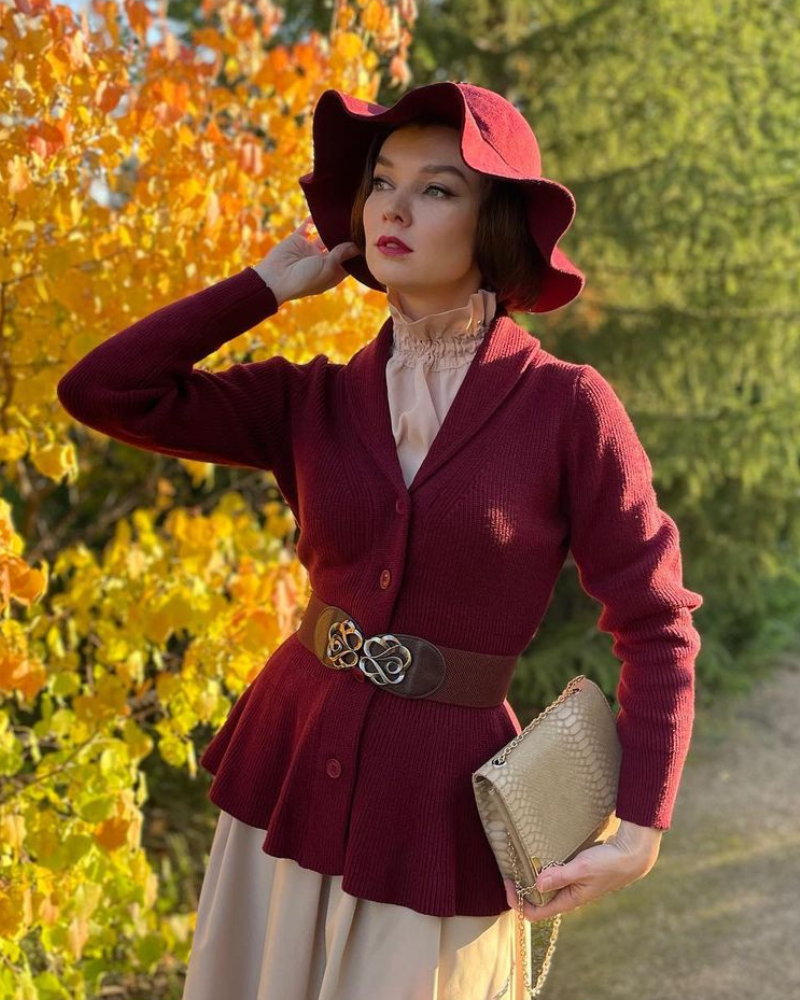 belle poque Vintage Cardigan Sweater Shawl Lapel Button Down Sweater Outwear Coat