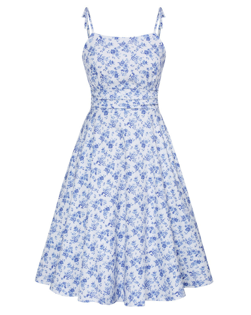 belle poque Summer Slip Dresses for Women Spaghetti Strap Midi Sun Dress Cute Casual Dress with Pockets Purple-Floral