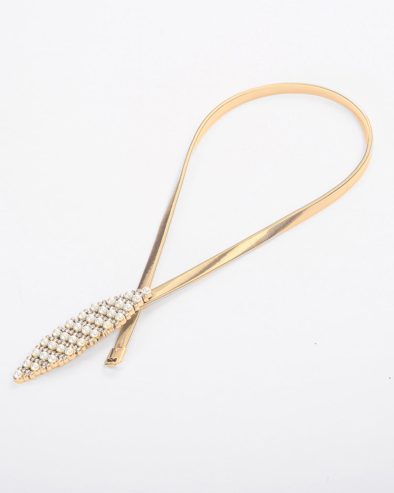 belle poque Skinny Punk Elastic Alloy Belt