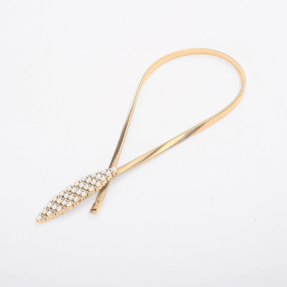 belle poque Skinny Punk Elastic Alloy Belt