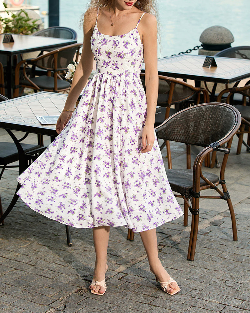 belle poque Floral Dress for Women 2026 Summer Sleeveless Midi A-line Beach Sundresses