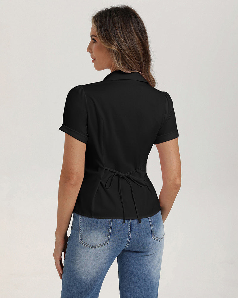 belle poque 2026 Womens Button Down Summer Cute Tops Blouses for Women Dressy Casual