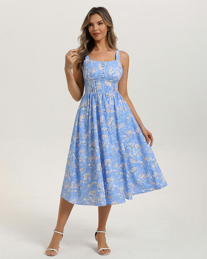 belle poque 2026 Vacation Floral Dress for Women Sundress Midi Flowy Beach Dresses