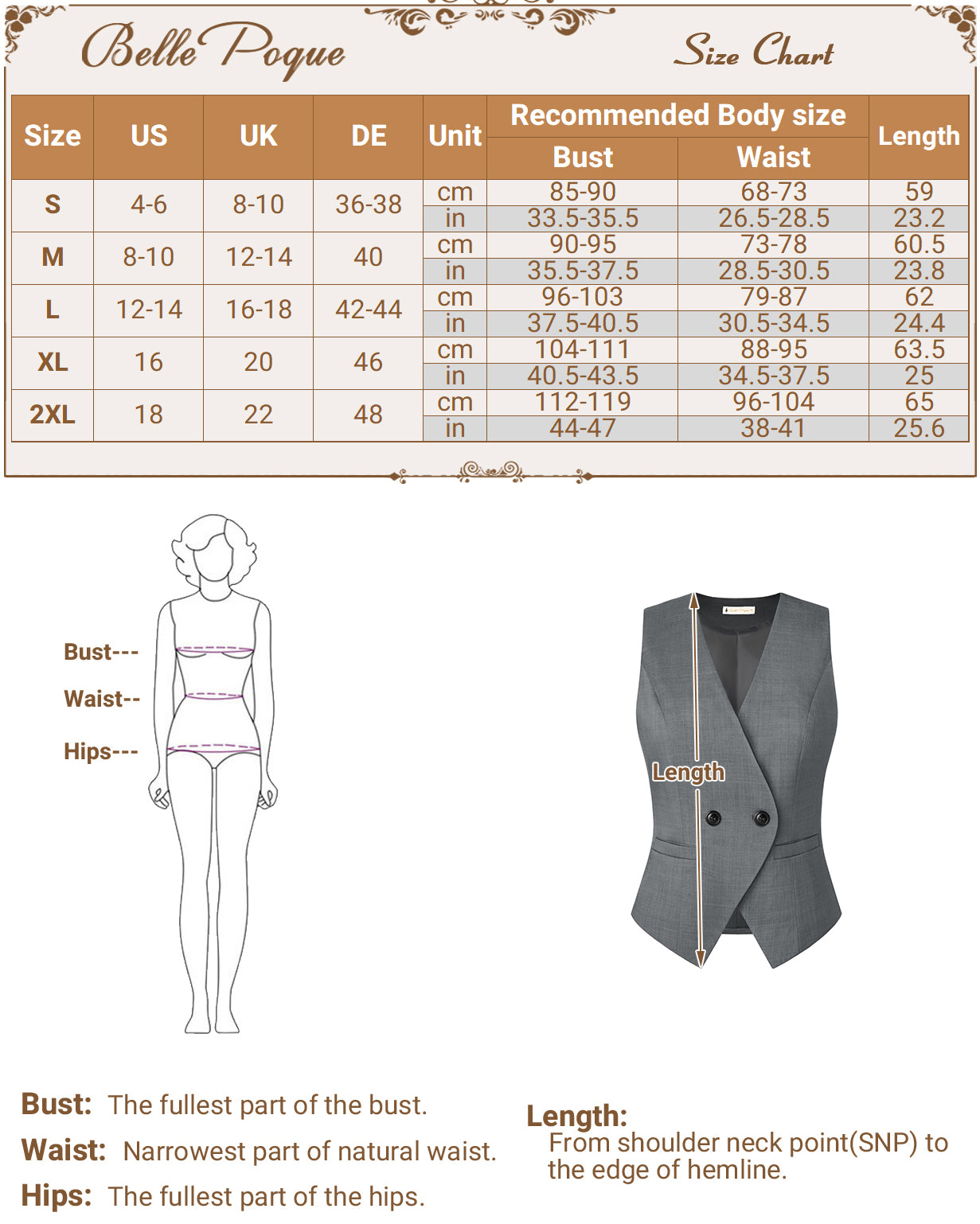 belle poque Women Handkerchief Hem Vest Coat Surplice V-Neck Slit Back Waistcoat