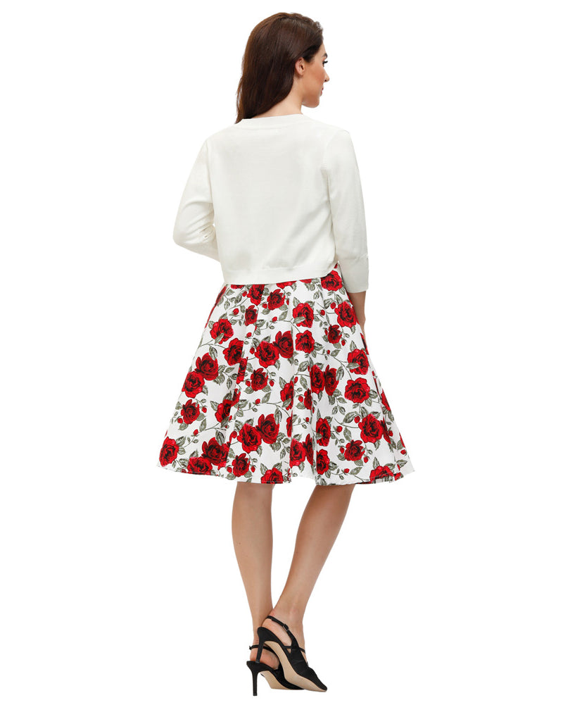 belle poque 3/4 Sleeve Bolero Shrug Open Front Knit Cropped Cardigan Sweater