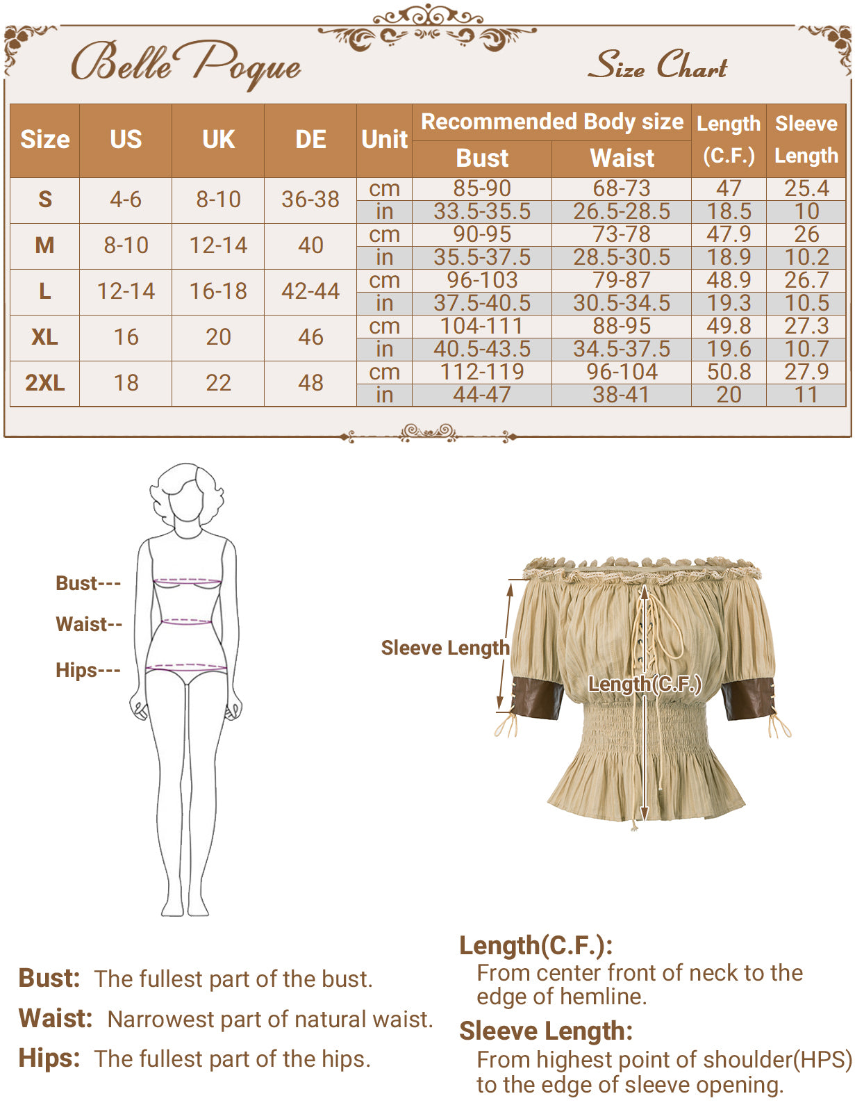 belle poque Steampunk Victorian Half Sleeve Boho Off Shoulder Pirate Tops