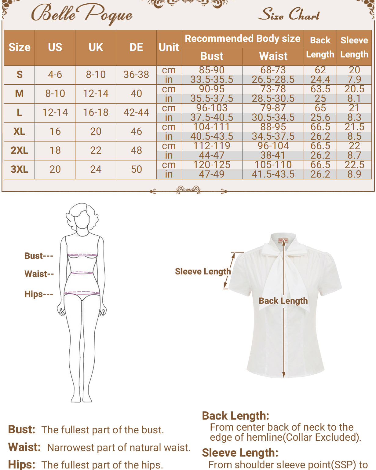 belle poque Summer Short Sleeve Office Button Down Blouse Stripe Shirt Tops with Bow Tie