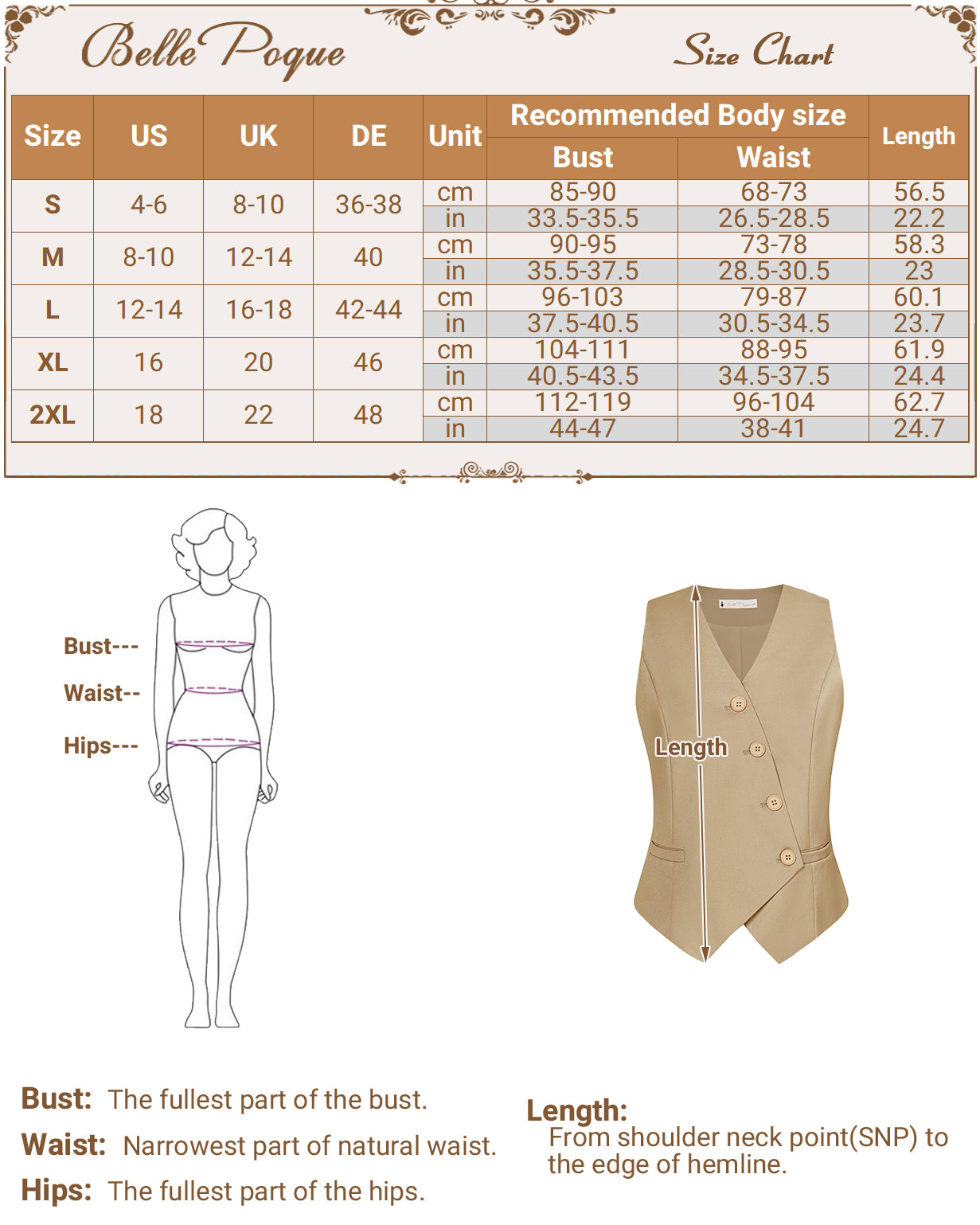 belle poque Vintage Oblique Placket Vest Coat V-Neck Handkerchief Hem Waistcoat