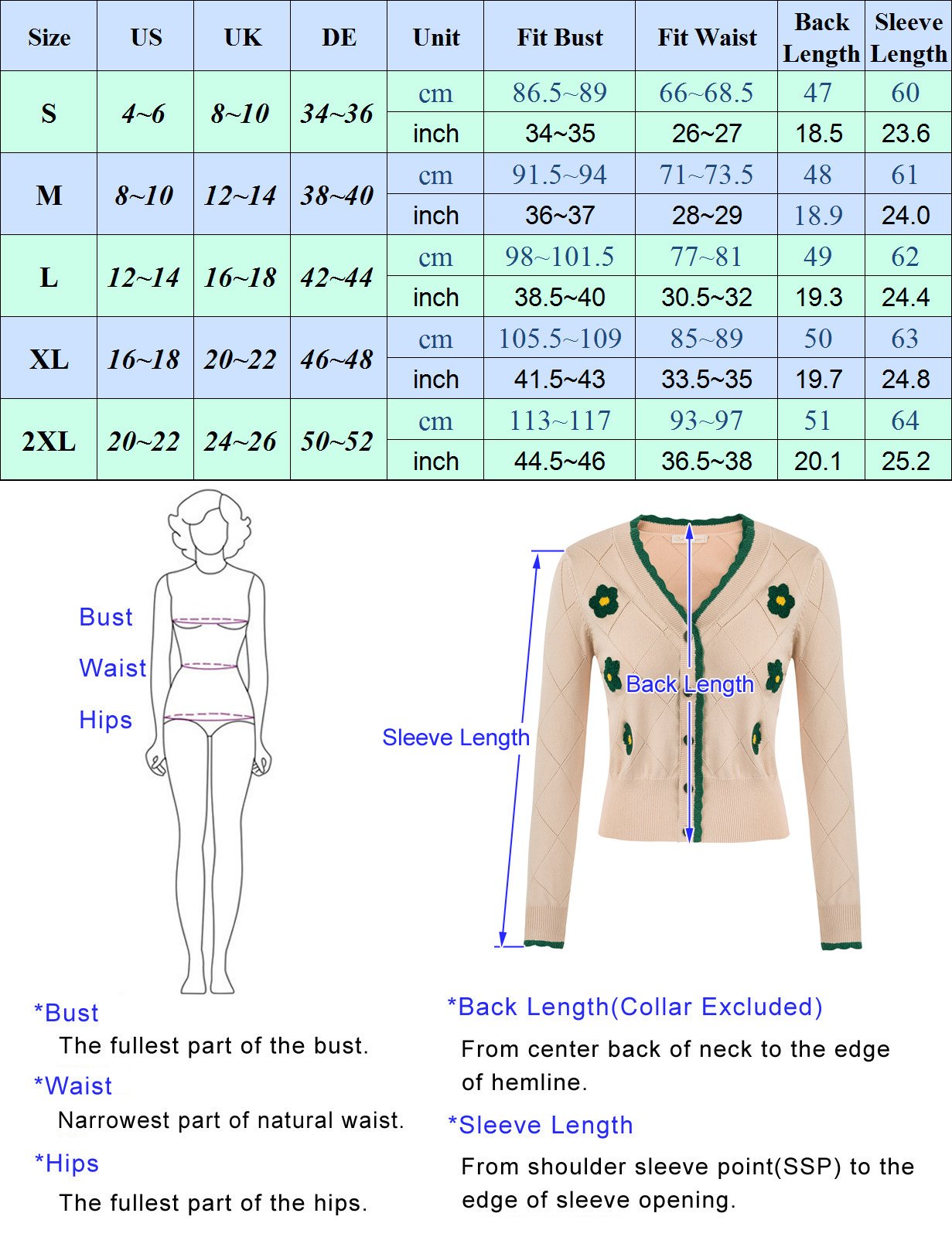 belle poque Long Sleeve V-Neck Button Down Cropped Sweater Cardigan