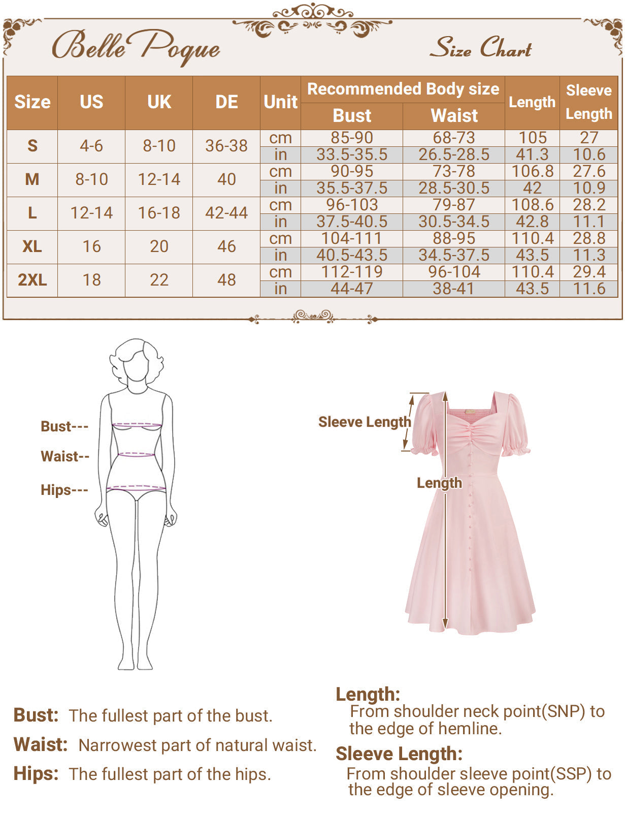 belle poque Vintage Strawberry Patterns Front Slit Dress Puffed Short Sleeve Sweetheart Neck Dress