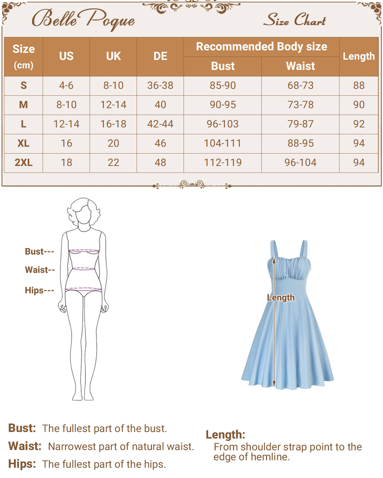 belle poque Vintage Two-Way Defined Waist Dress Ruched Bodice Flared A-Line Dress