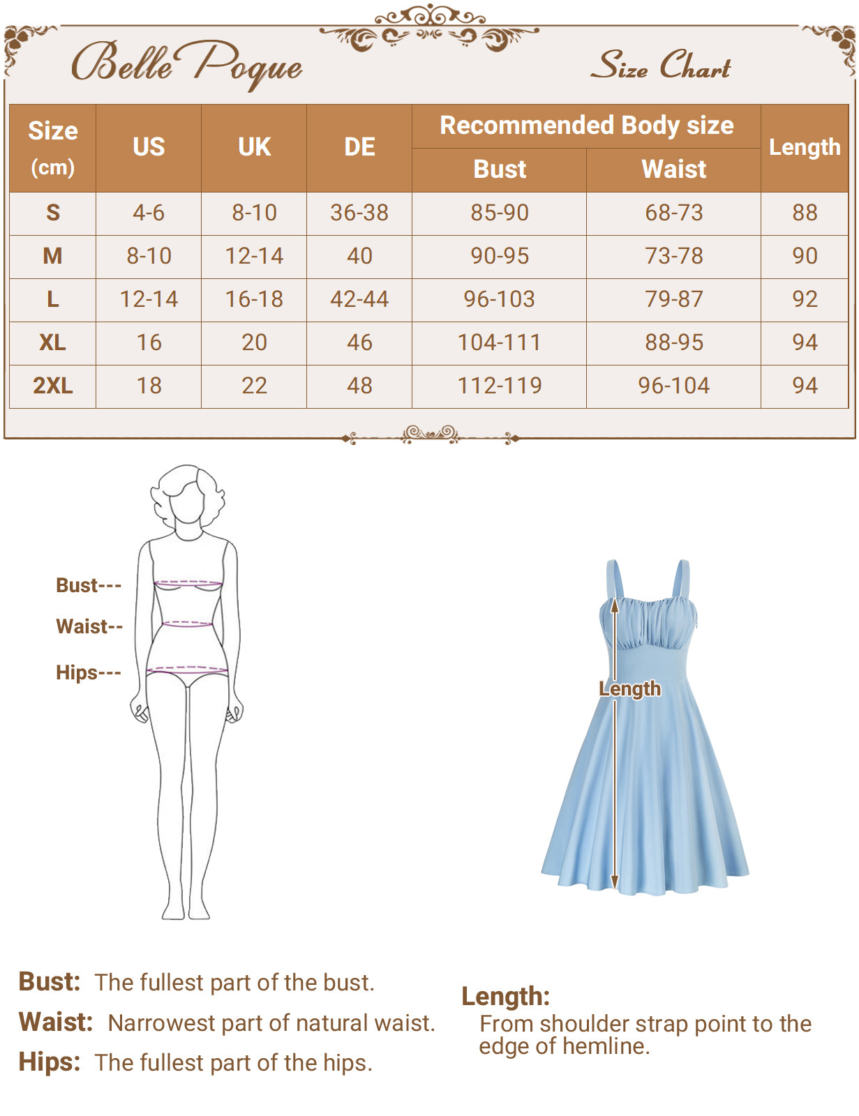 belle poque 1950s Women's Vintage Dresses Ruched Summer Cute Flowy Swing Midi Dress