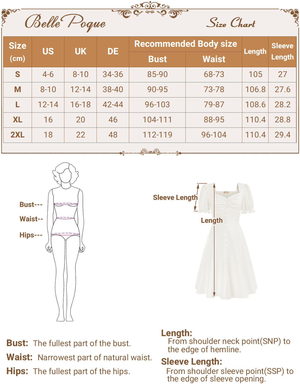 belle poque Vintage Buttons Decorated Dress Short Sleeve Square V-Neck A-Line Dress