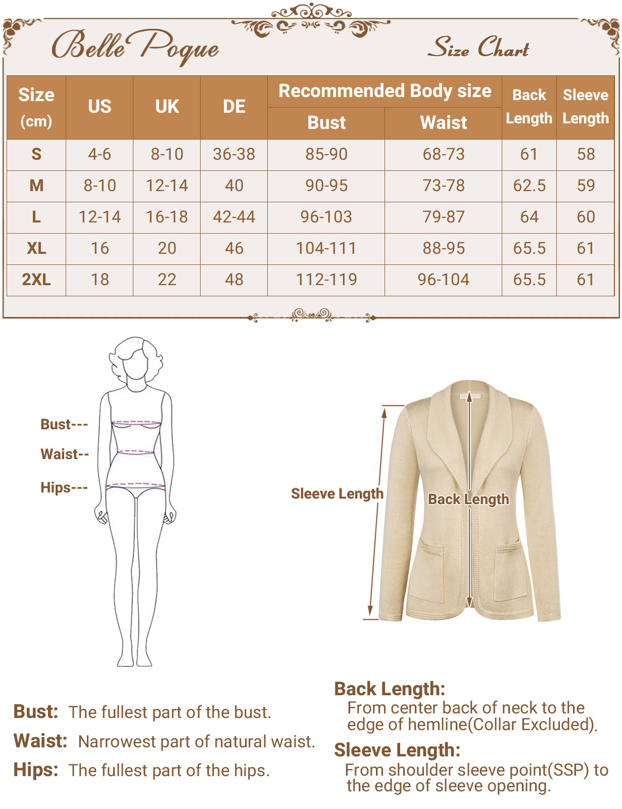 belle poque Vintage Cardigan Sweater Blazer V Neck Shawl Lapel Collar with Pockets