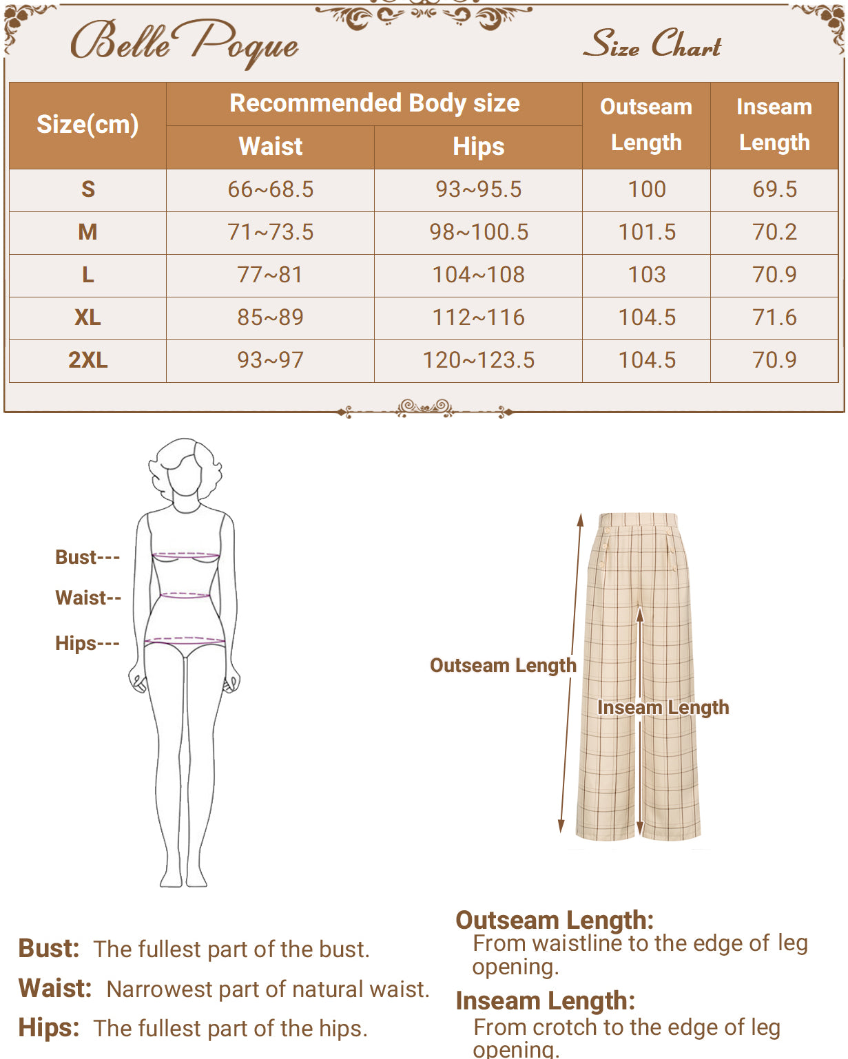 belle poque High Waisted Wide Leg Pants Button Decorated Casual Stretchy Trousers with Pockets