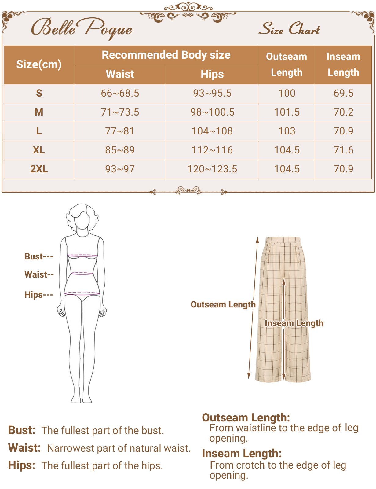 belle poque High Waisted Wide Leg Pants Button Decorated Casual Stretchy Trousers with Pockets