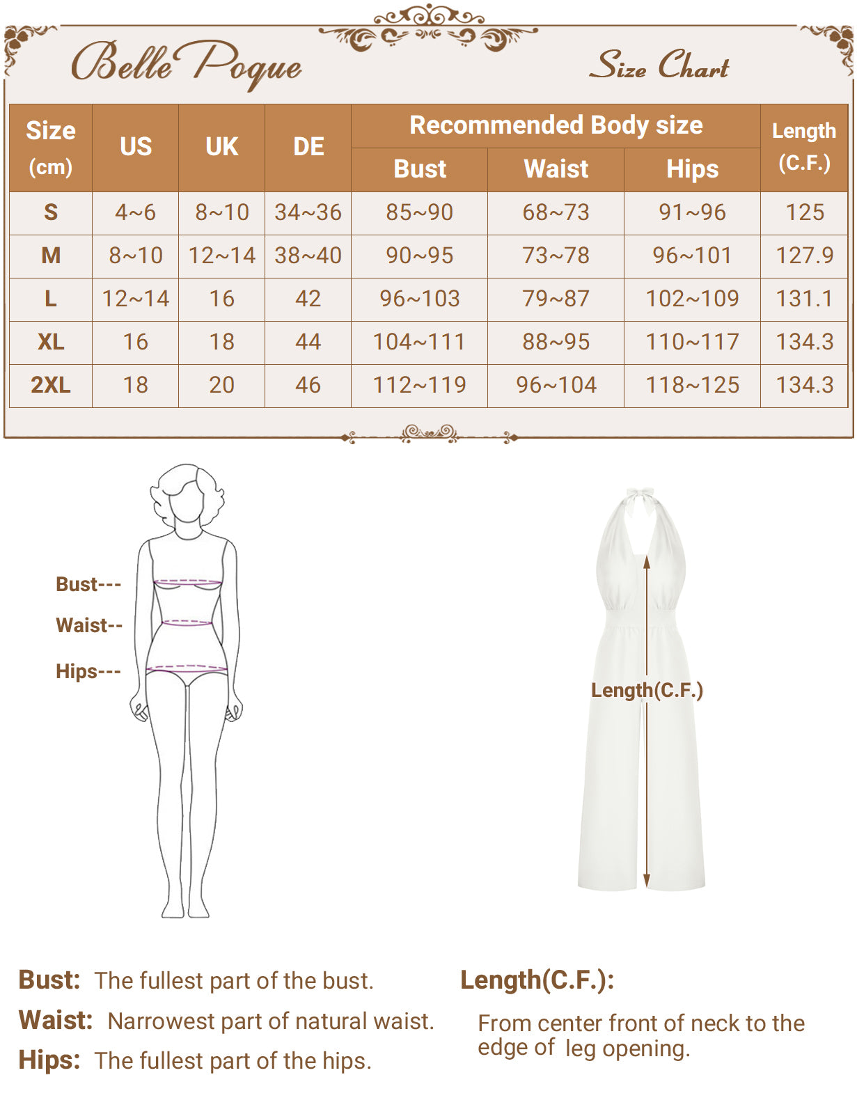 belle poque Defined Waist Smocked Back Halterneck Jumpsuit