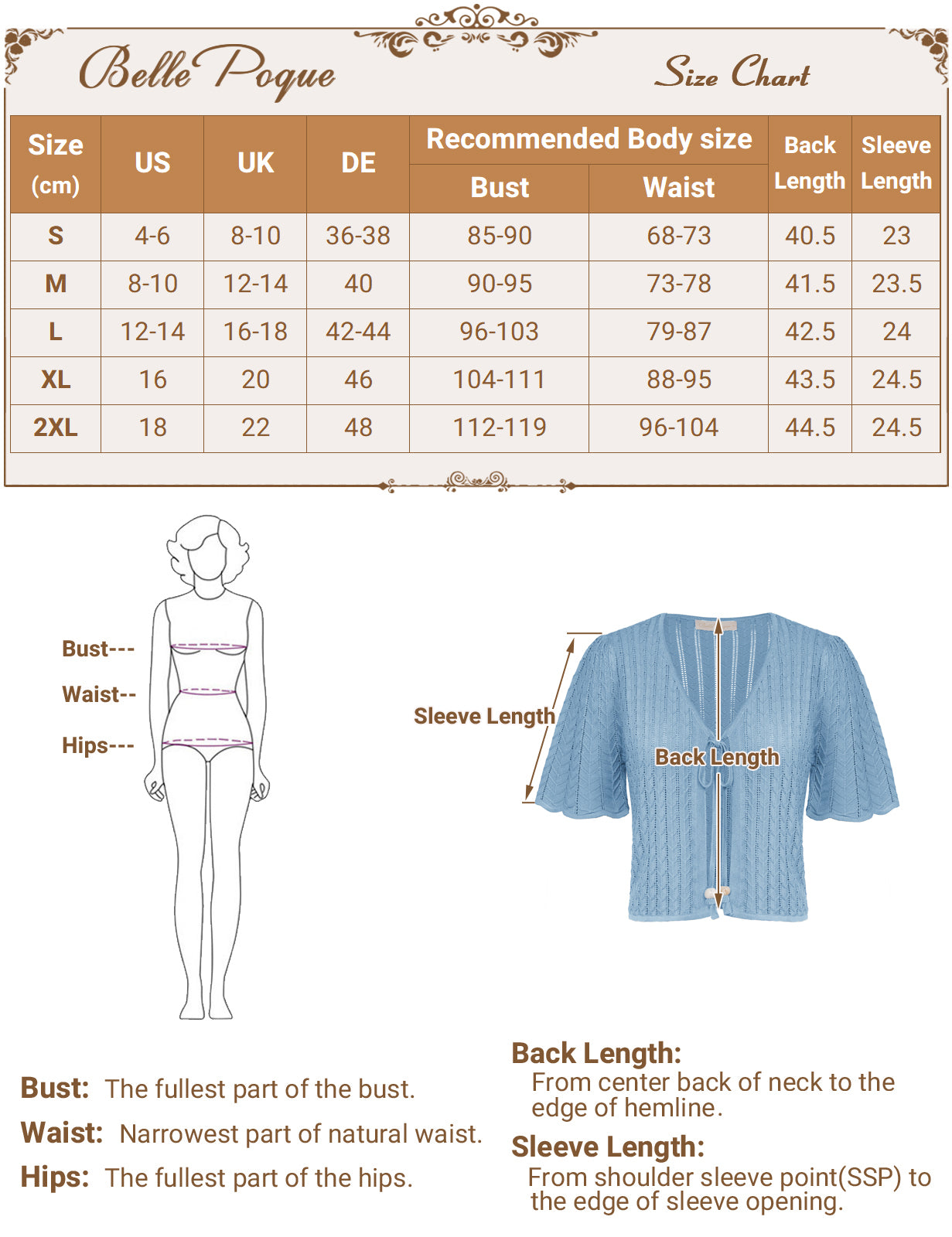 belle poque Summer Lightweight Bolero Shrug Tie Front 1/2 Sleeve Open Front Knit Cropped Cardigan