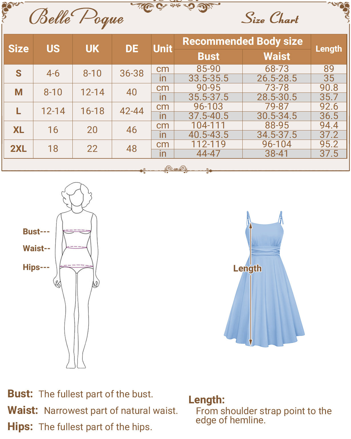 belle poque Summer Slip Dresses for Women Spaghetti Strap Midi Sun Dress Cute Casual Dress with Pockets
