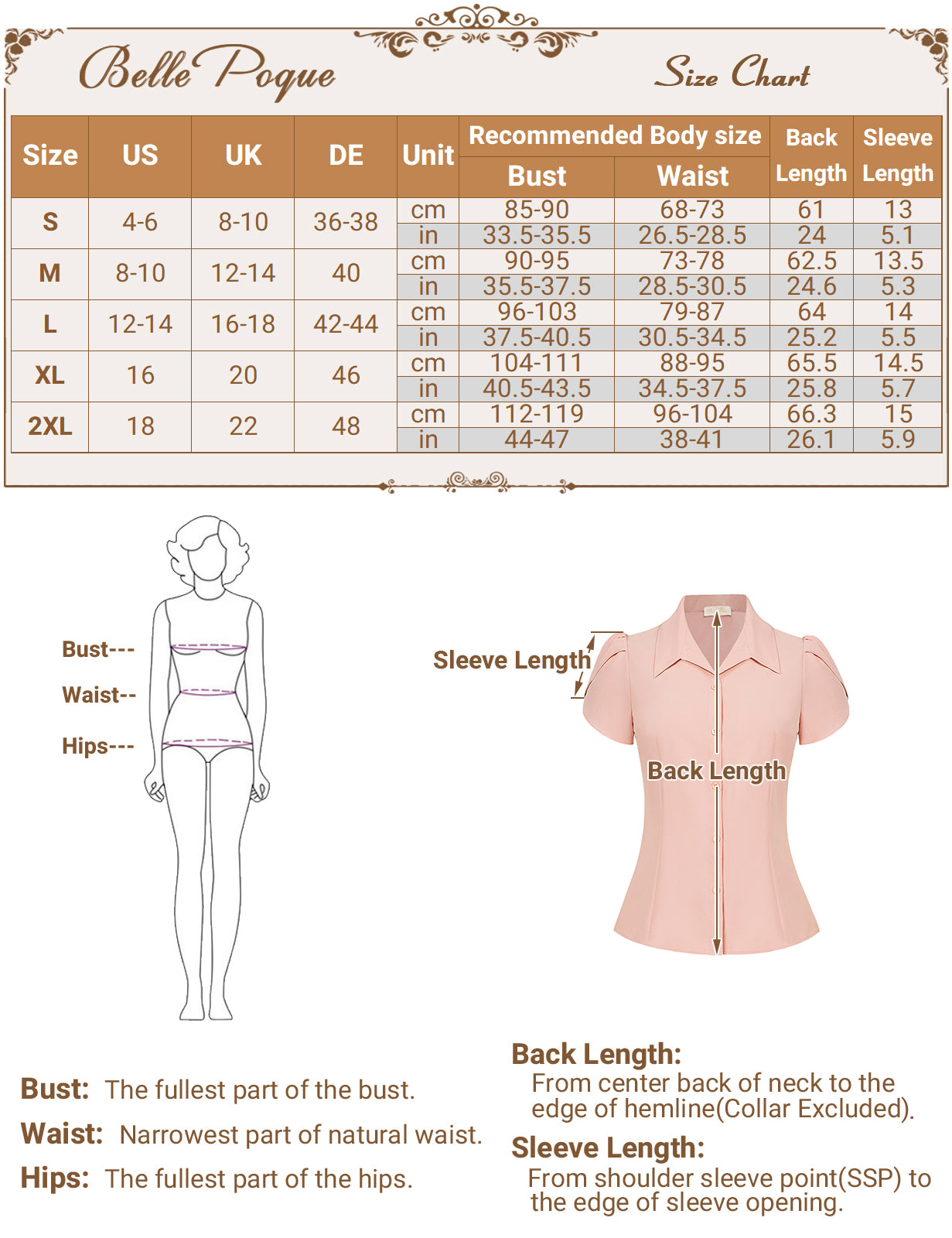 belle poque Business Casual Shirts Tops Summer Button Blouse for Women