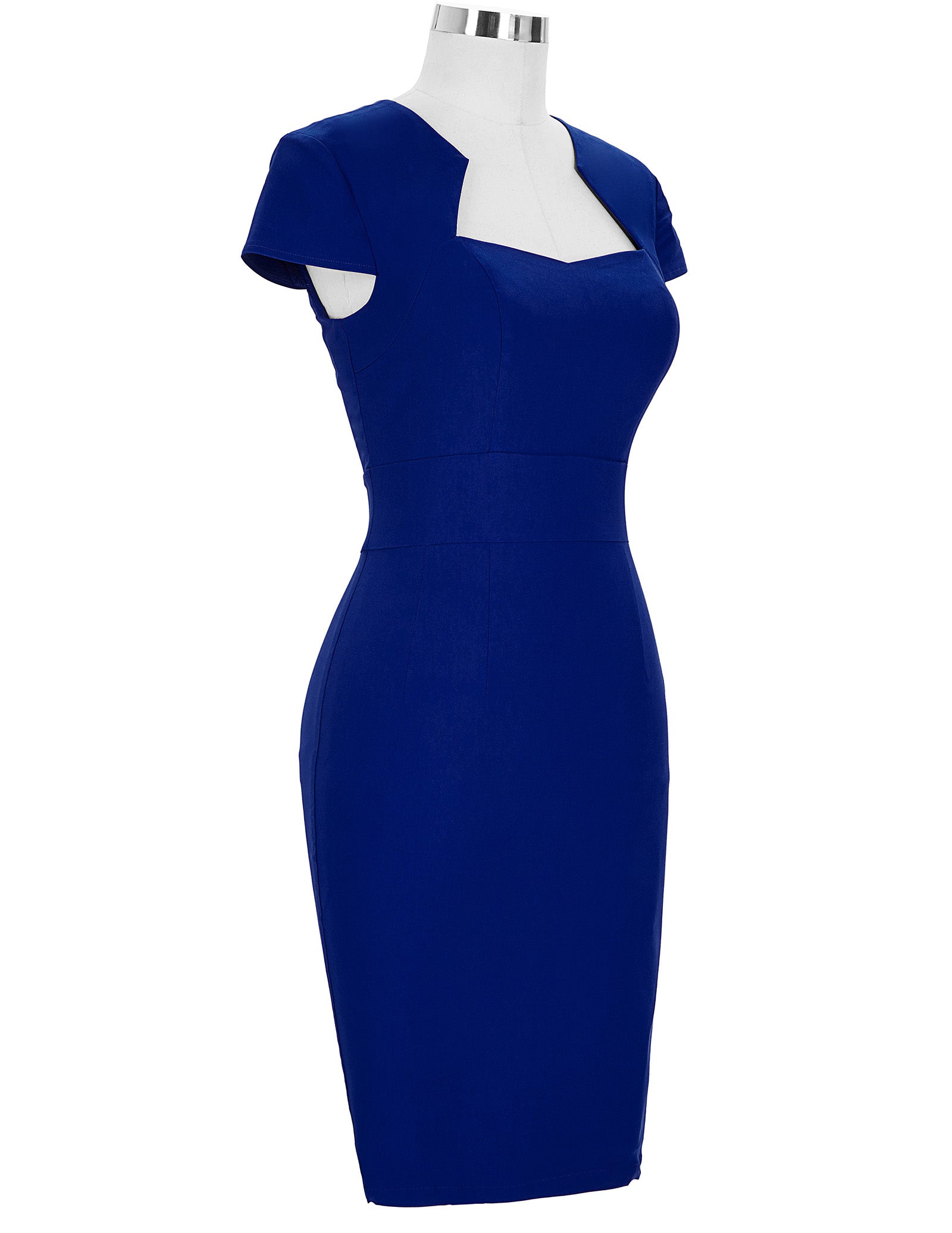 belle poque Vintage Cap Sleeve High Stretchy Hips-Wrapped Bodycon Pencil Dress