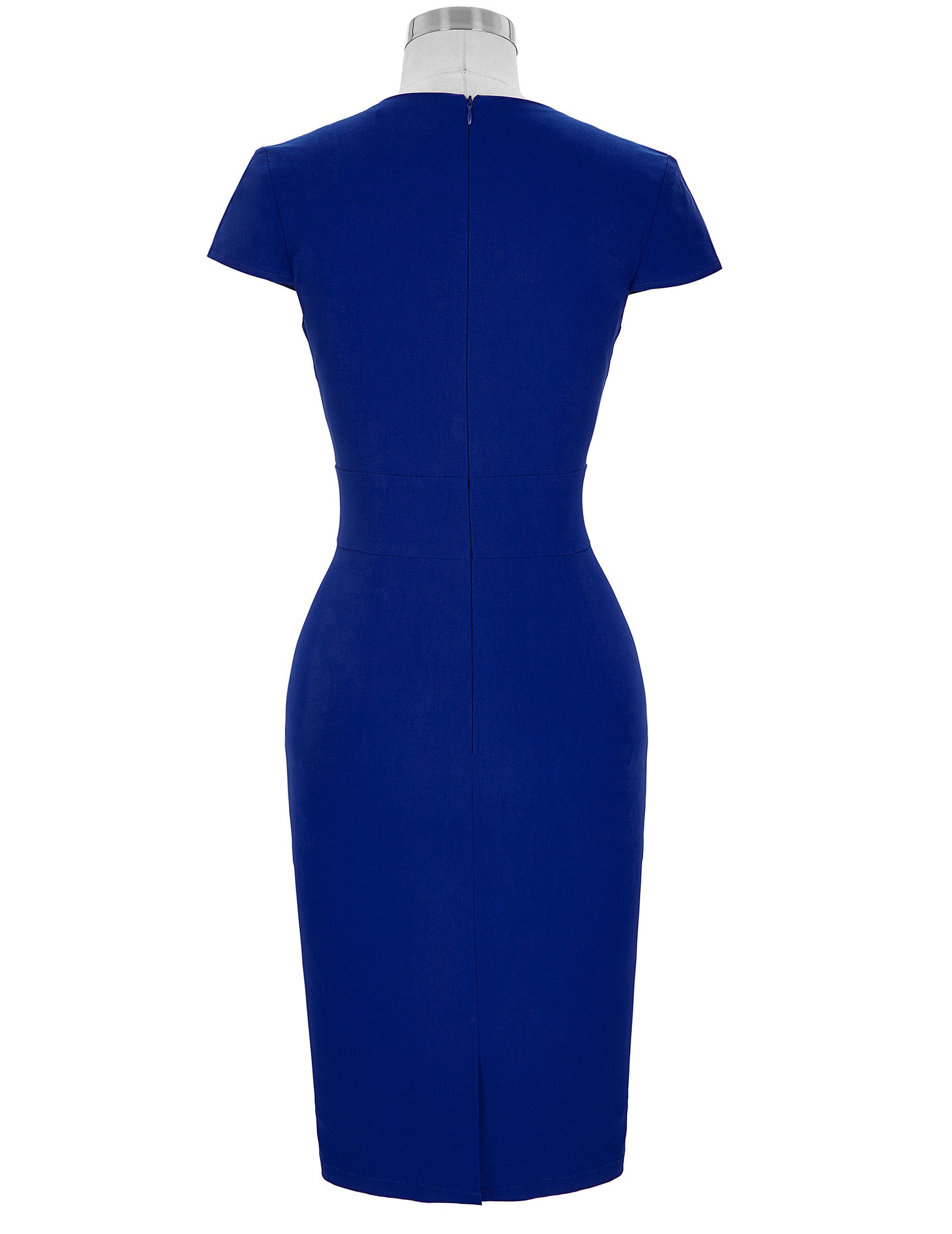 belle poque Vintage Cap Sleeve High Stretchy Hips-Wrapped Bodycon Pencil Dress