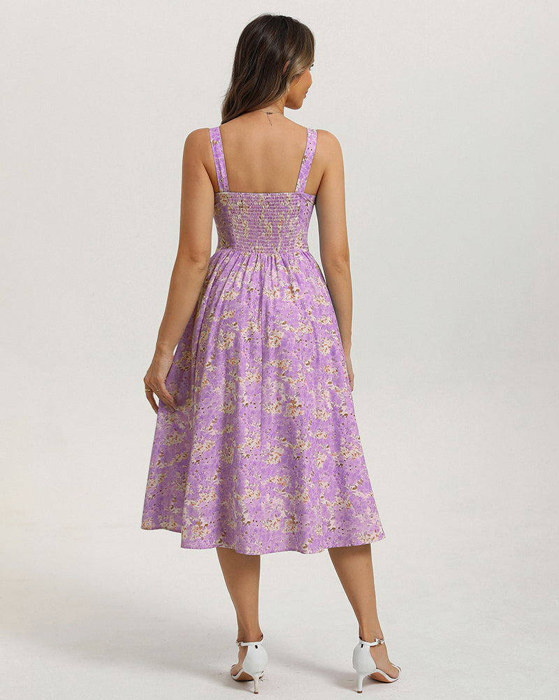 belle poque 2026 Vacation Floral Dress for Women Sundress Midi Flowy Beach Dresses