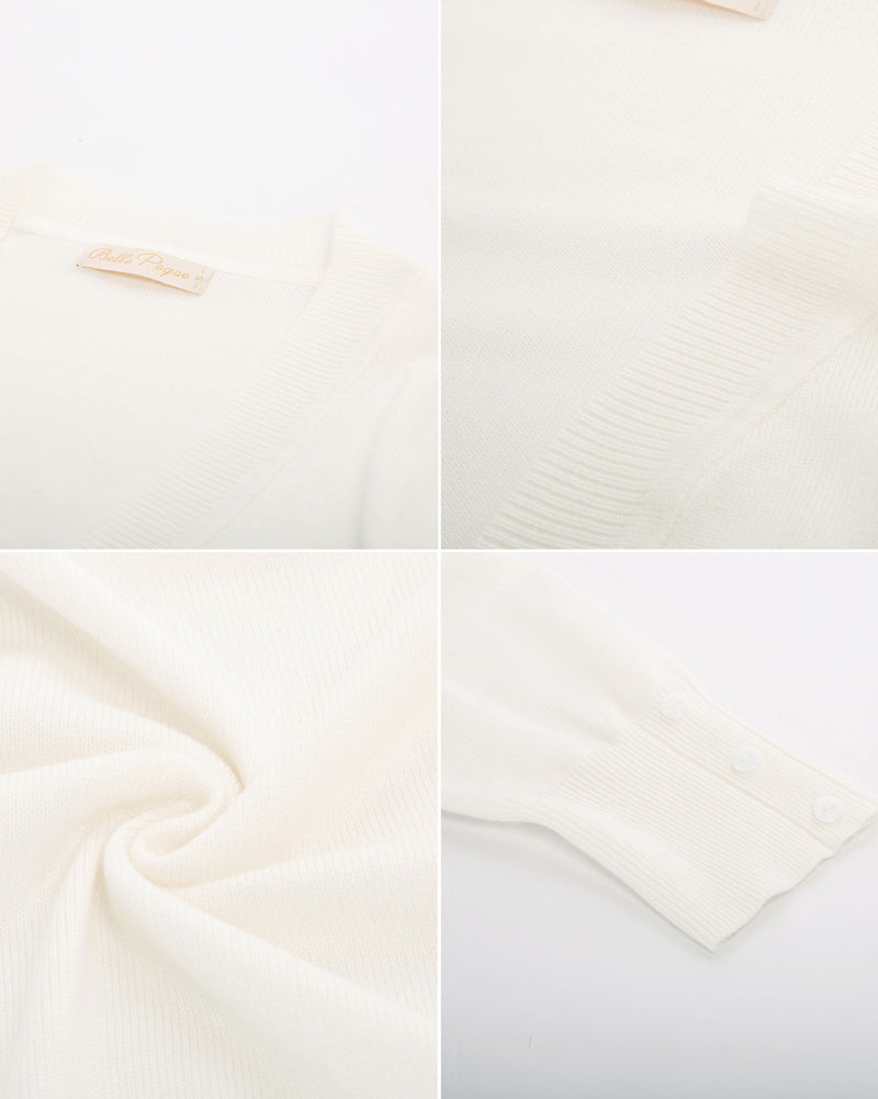belle poque 3/4 Sleeve Bolero Shrug Open Front Knit Cropped Cardigan Sweater
