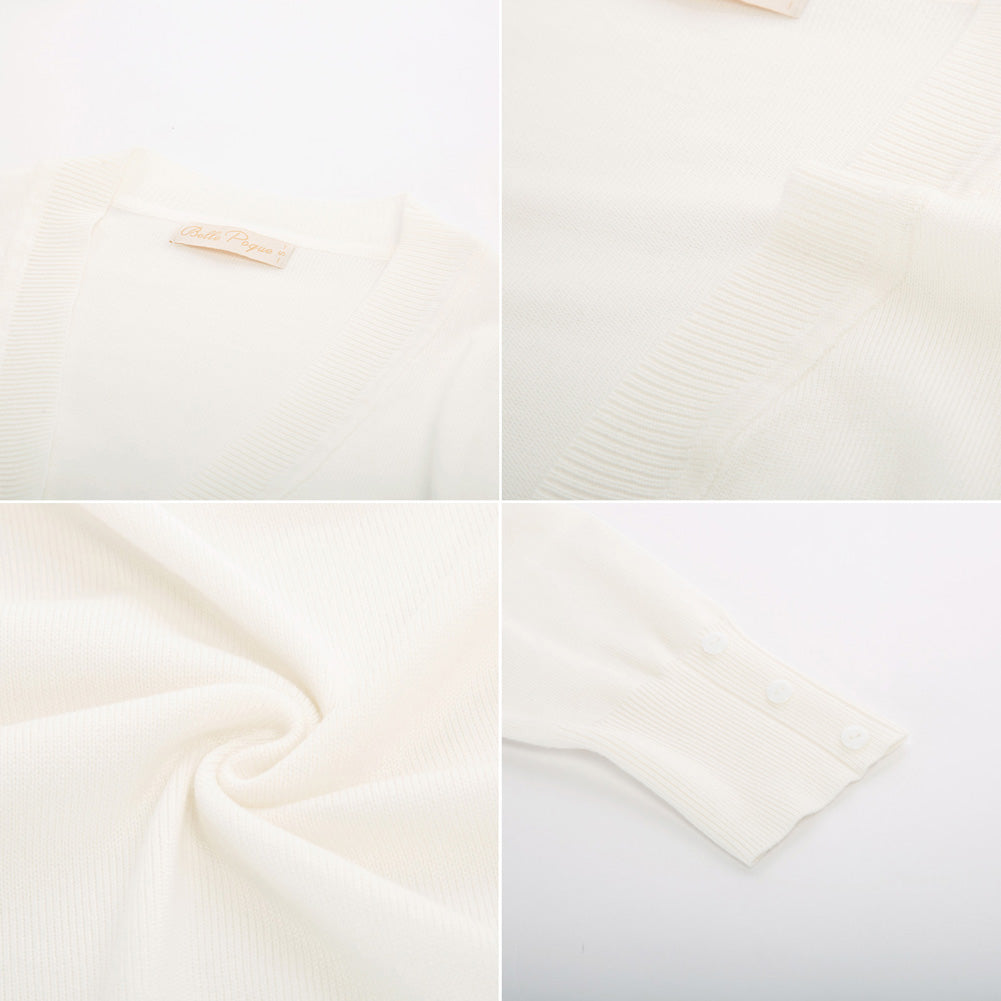 belle poque 3/4 Sleeve Bolero Shrug Open Front Knit Cropped Cardigan Sweater