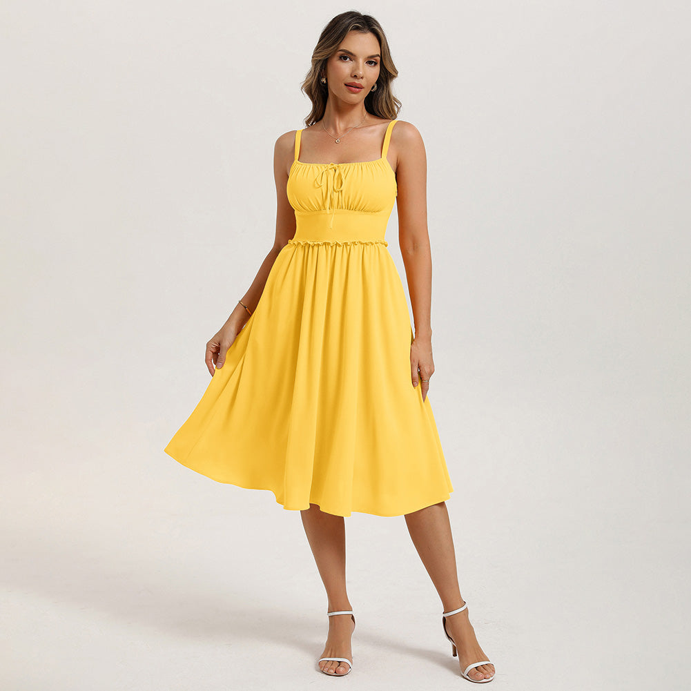 belle poque Summer Dress for Women 2026 Sleeveless Sundress Flowy Wedding Guest Dresses