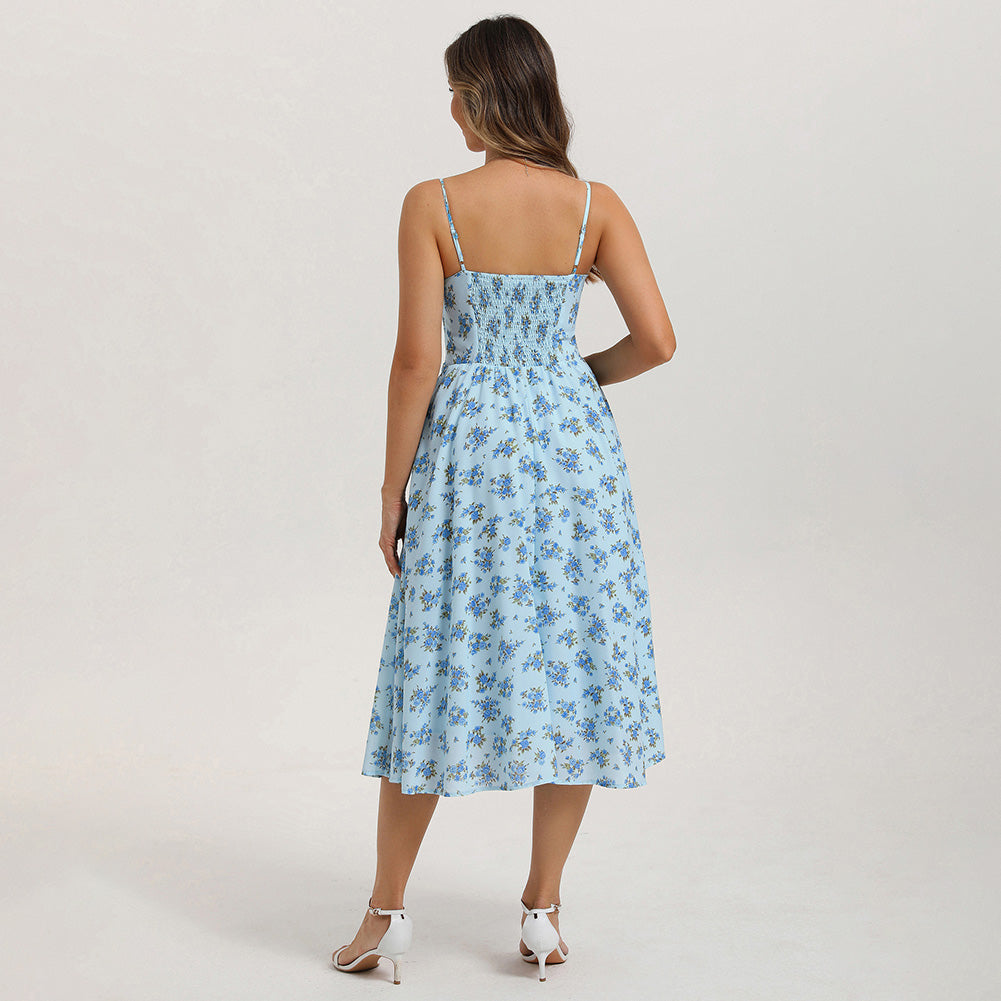 belle poque Floral Dress for Women 2026 Summer Sleeveless Midi A-line Beach Sundresses