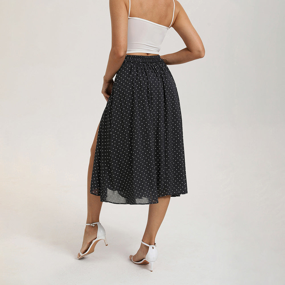 belle poque Women's Spring Summer 2026 Midi Skirts with Slit Flowy A-Line Skirt with Pockets