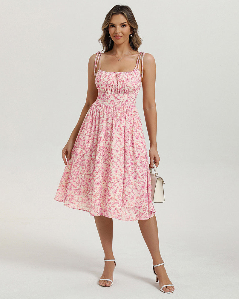 belle poque Women Midi Sundress 2026 Summer Spring Vacation Dresses with Pockets