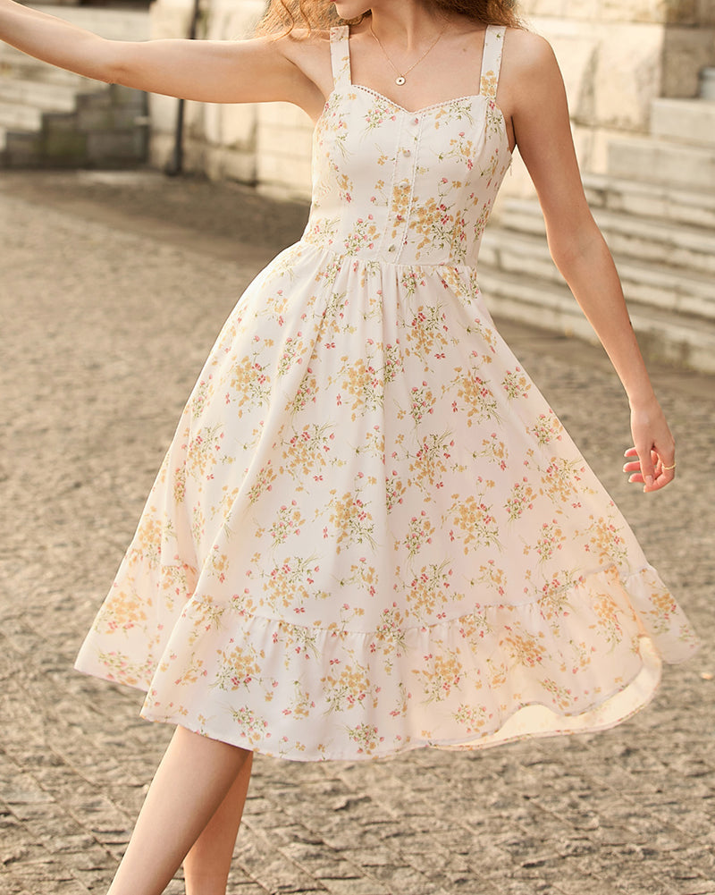 belle poque Wedding Guest Dress for Women 2026 Flowy Sundress with Pockets