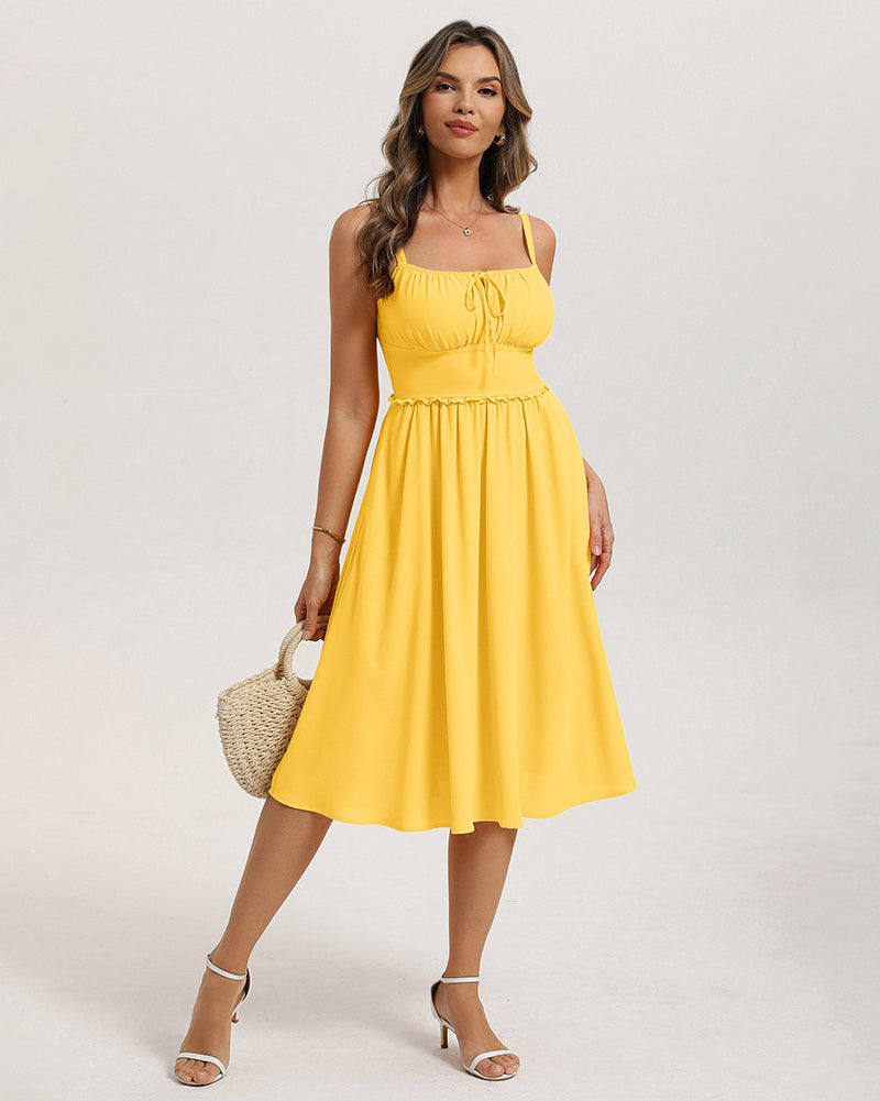 belle poque Summer Dress for Women 2026 Sleeveless Sundress Flowy Wedding Guest Dresses
