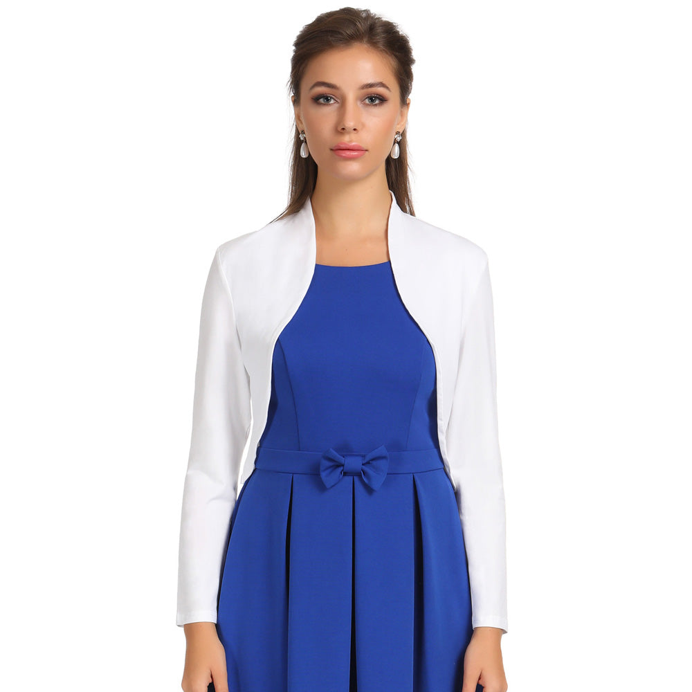 belle poque Bundle Deal Women's Vintage Long Sleeve Open Front Ruffled Hem Cotton Bolero Shrug