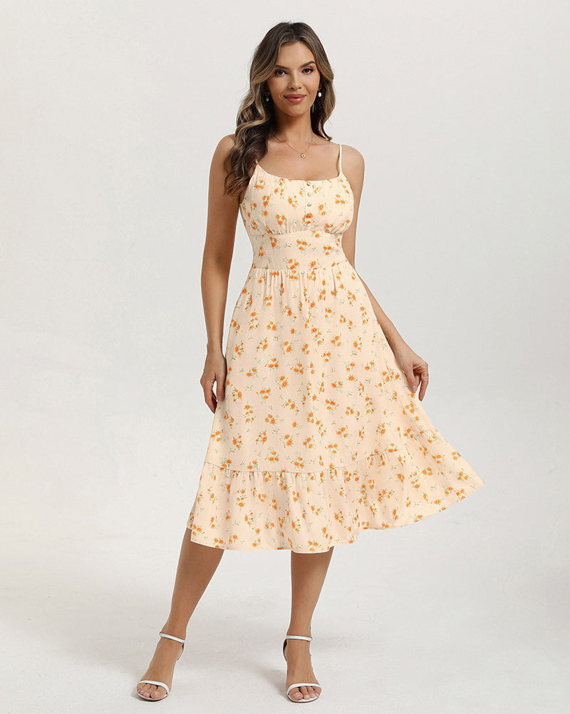 belle poque 2026 Floral Dress for Women Spring Summer Flowy Ruffle Midi Dresses