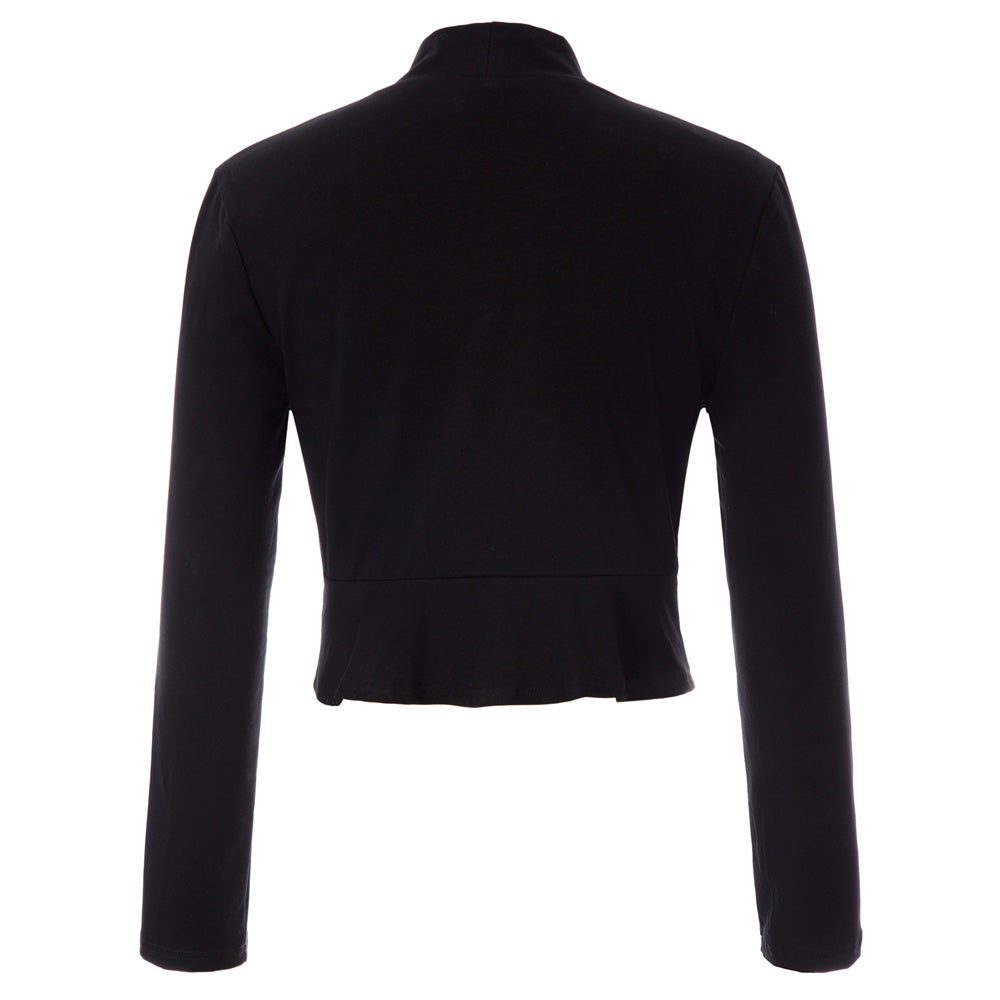 belle poque Bundle Deal Women's Vintage Long Sleeve Open Front Ruffled Hem Cotton Bolero Shrug